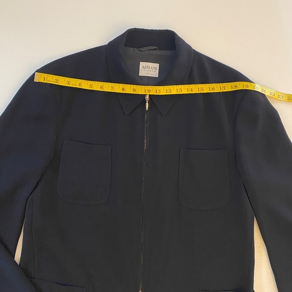 Armani Collezioni Y2K Vintage Jacket 2-Way Zipper Blouson Black Size 42R - Picture 15 of 16
